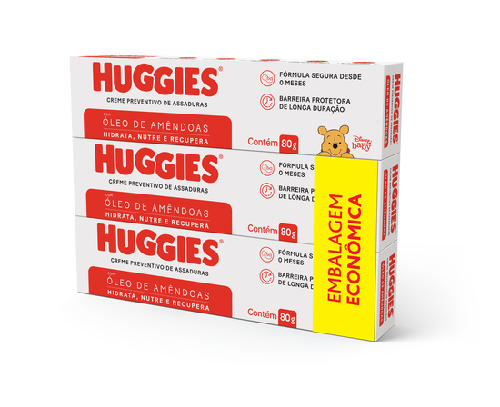 Cremes de Assaduras Huggies Supreme Care - Kit com 3 unidades de 80g